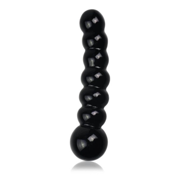 Glass Romance Beads dildo din sticla negru