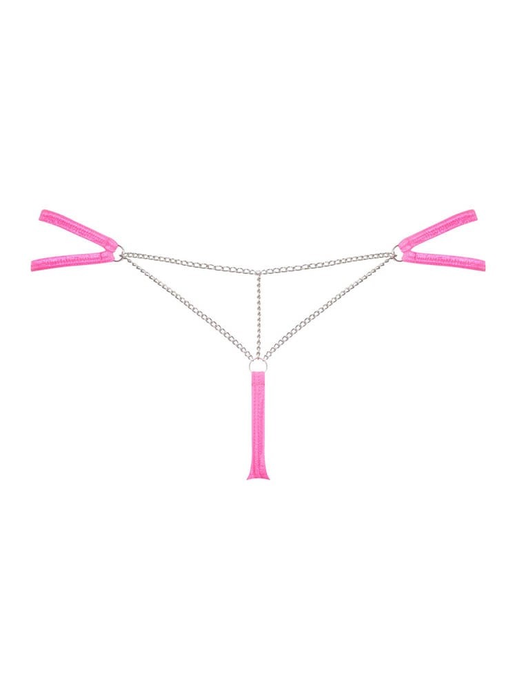 Chainty thong pink L/XL - Chiloti Sexy Pentru Femei