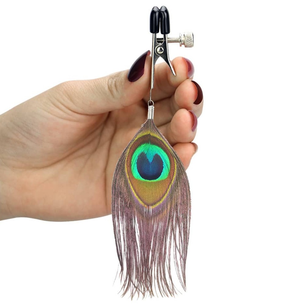 Cleme Sfarcuri Lovetoy Nipple Clamp With Peacock Feather Trim