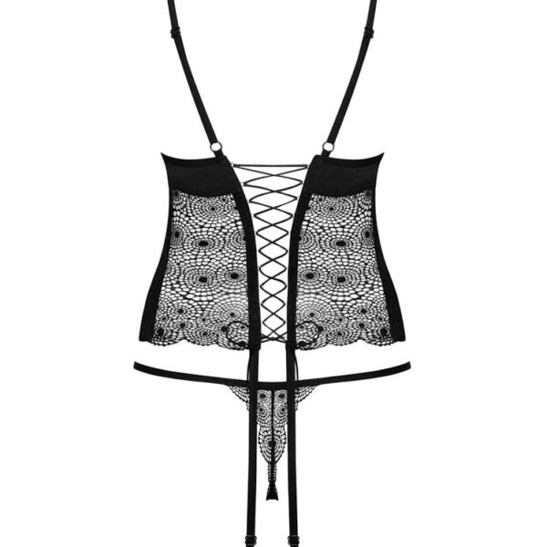 Sharlotte corset & thong black L/XL - Corsete