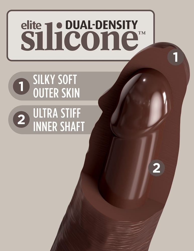 11" Dual Density Silicone Cock Brown - Dildo