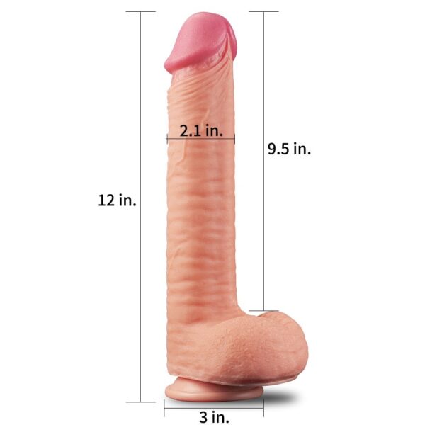 12" Dual Layered Platinum Silicone Cock 2 Exemple