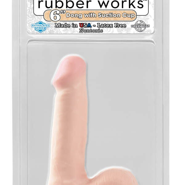 Basix Ruber Works 6 inch Dong With Suction Cup Flesh Exemple
