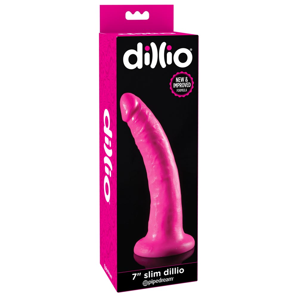 Dillio 7" Slim Dillio Pink Dildo Cu Ventuza Culoare Roz