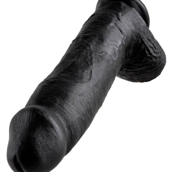 King Cock 12 inch Cock With Balls Black - Dildo