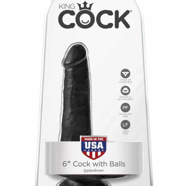 King Cock 6 inch Cock With Balls Black Exemple