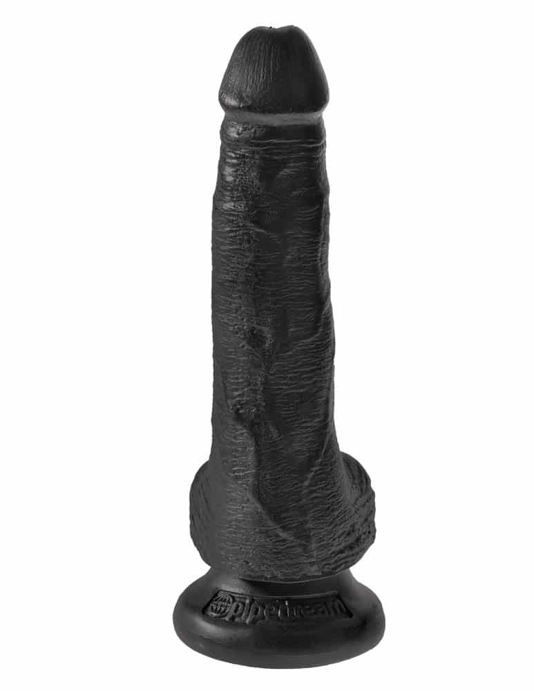 Dildo Cu Testicule King Cock 6 inch Cock With Balls Black