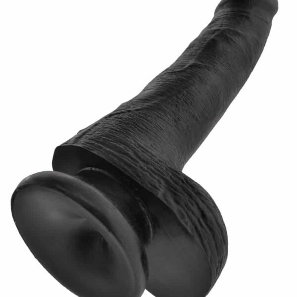 King Cock 6 inch Cock With Balls Black - Dildo
