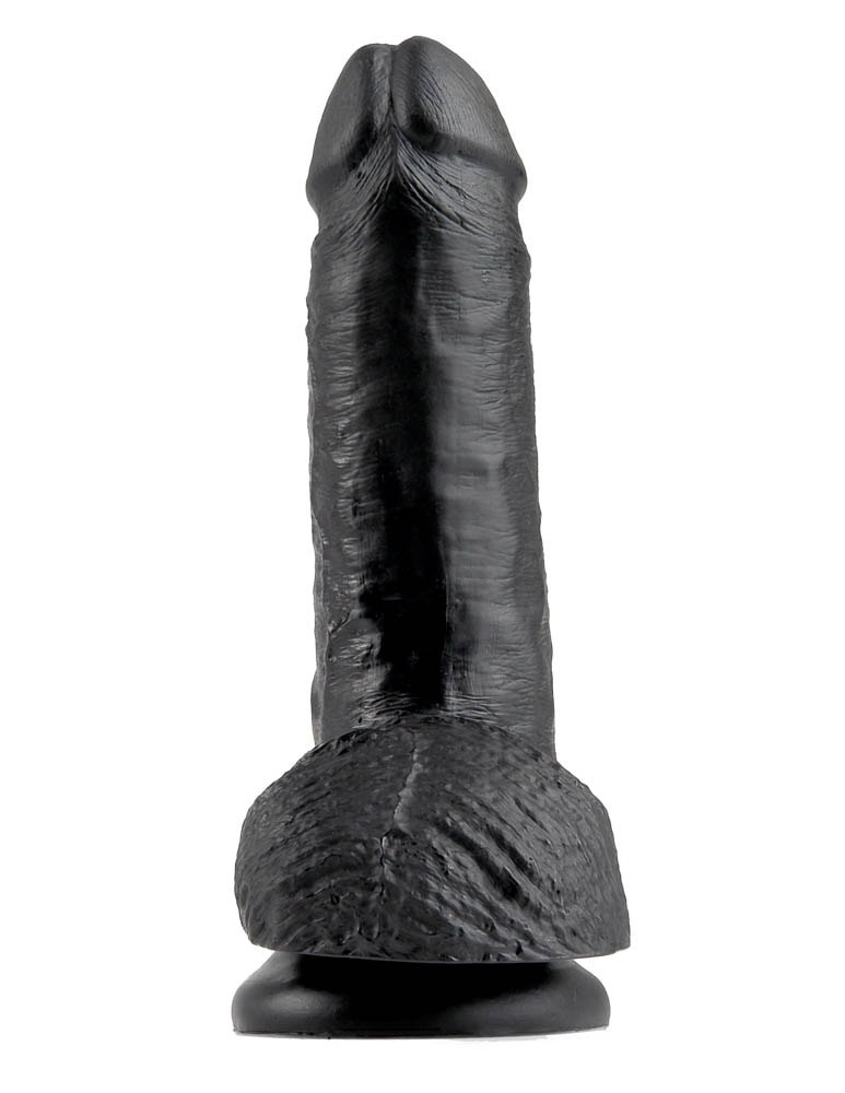 Dildo Cu Testicule King Cock 7 inch Cock With Balls Black