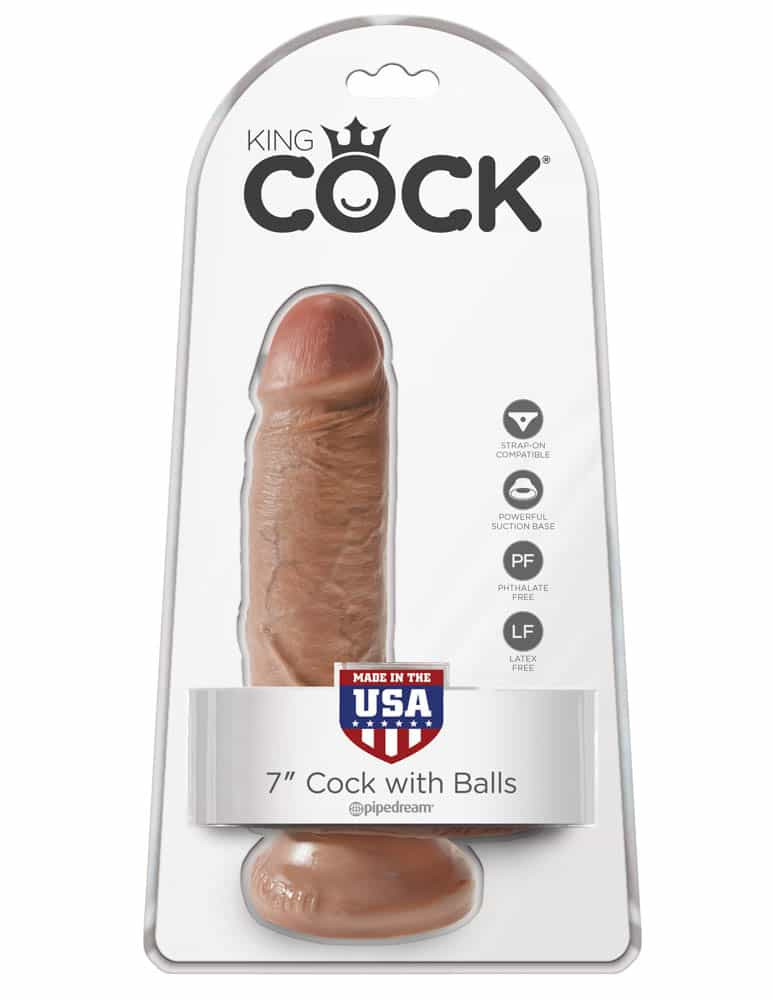 King Cock 7 inch Cock With Balls Tan Exemple