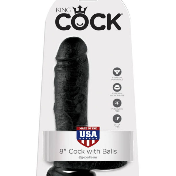 King Cock 8 inch Cock With Balls Black Exemple