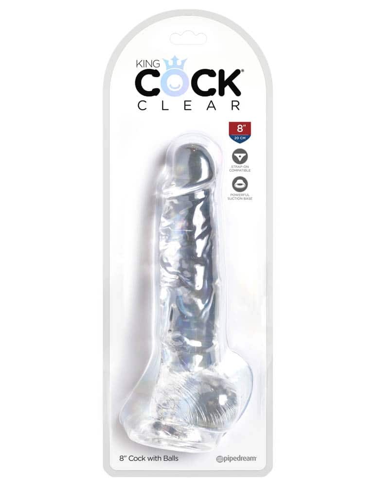 King Cock Clear 8" Cock with Balls Exemple