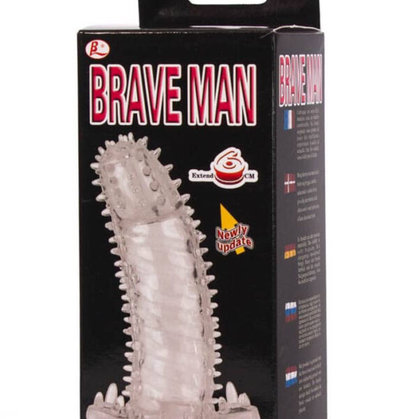 Brave Man Penis Sleeve Clear 1 - Extendere Si Prelungitoare Penis