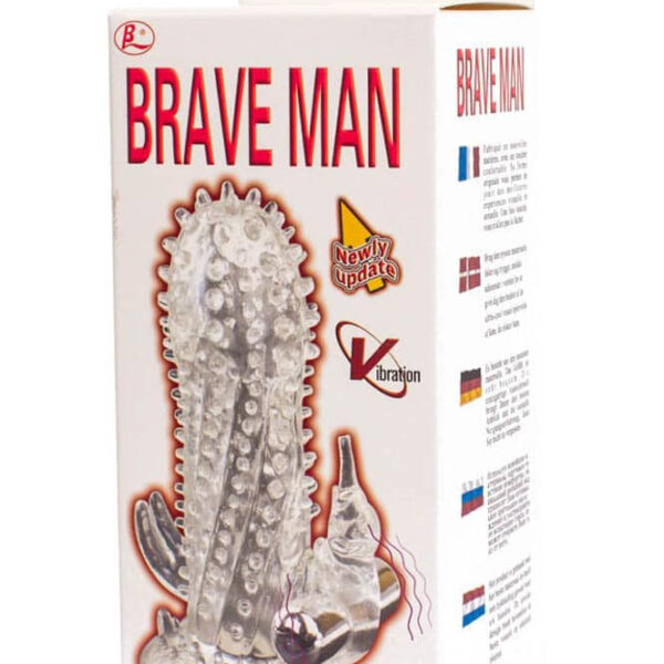 Brave Man Penis Sleeve With Bullet Clear 1 - Extendere Si Prelungitoare Penis