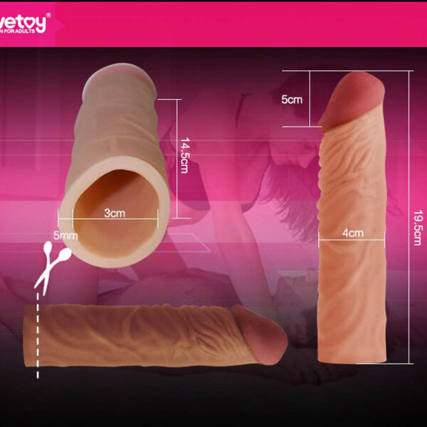 Pleasure X-Tender Penis Sleeve Brown 3 - Extendere Si Prelungitoare Penis