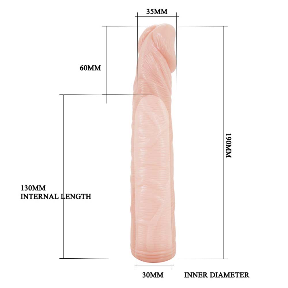 Prelungitor Penis Rezistent La Apă Realistic Penis Sleeve Flesh 1