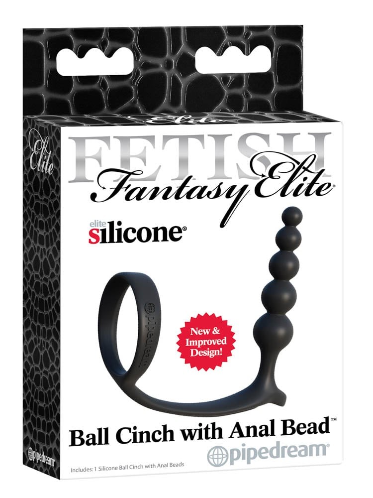 Fetish Fantasy Elite Ball Cinch with Anal Bead - Black - Inele Penis
