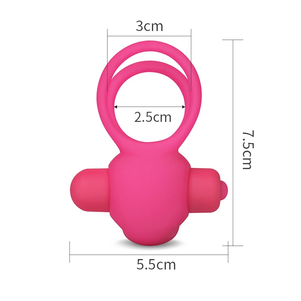 Power Clit Duo Silicone Cockring Pink - Inele Penis