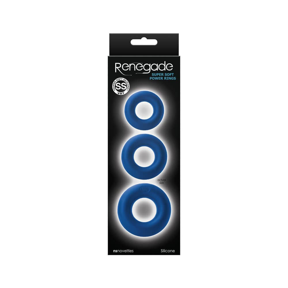 Renegade Super Soft Power Rings Blue - Inele Penis