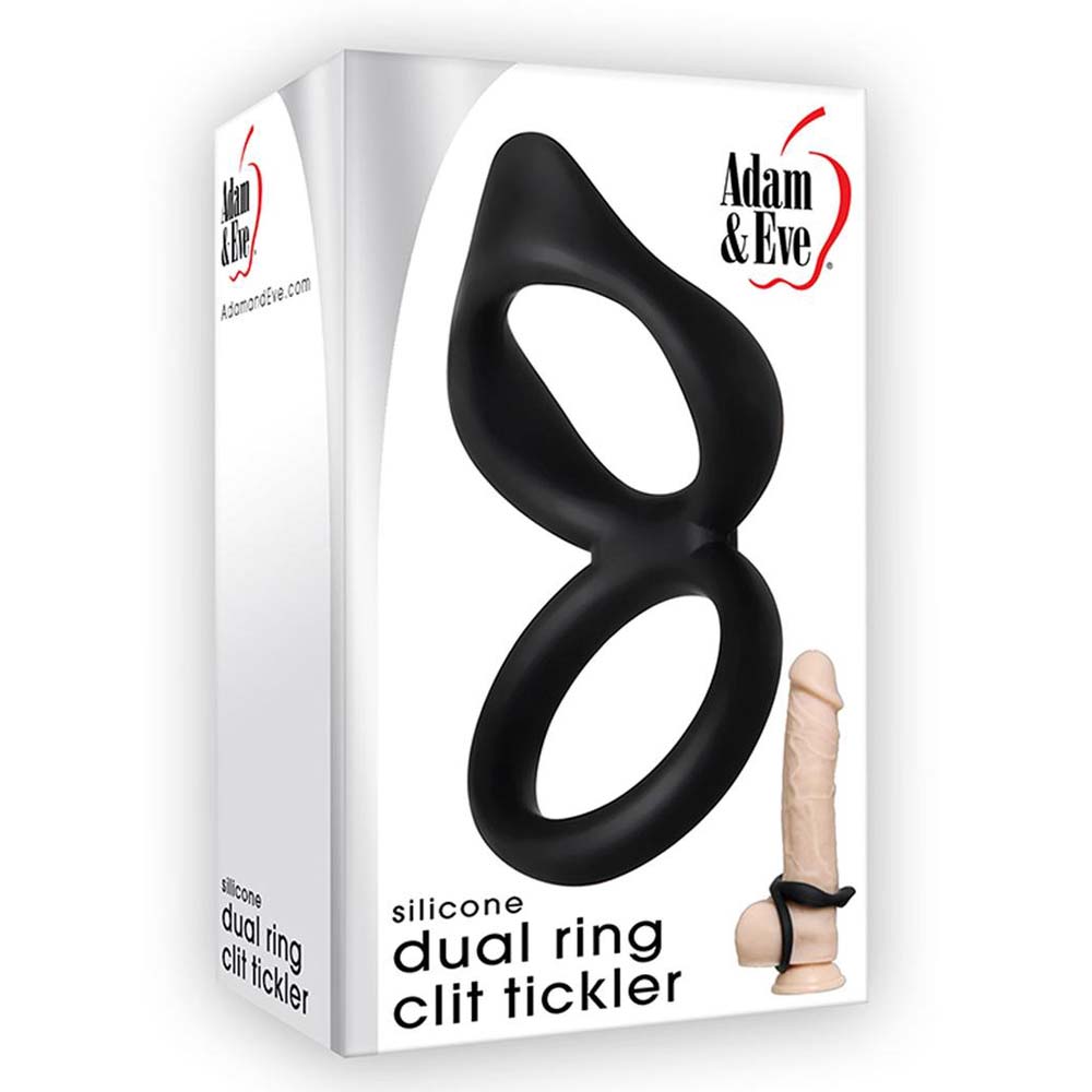 Silicone Dual Ring Clit Tickler Inel Penis Rezistent La Apă Culoare Negru