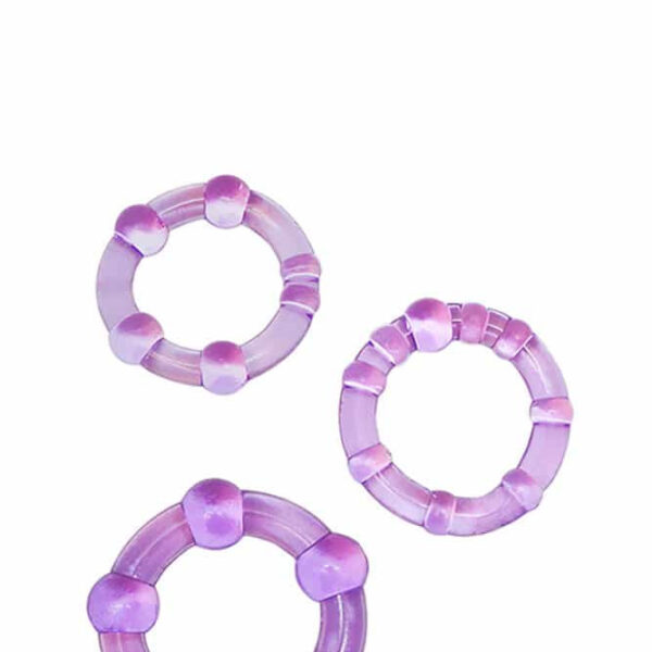 Stay Hard Beaded Cockrings Purple Exemple