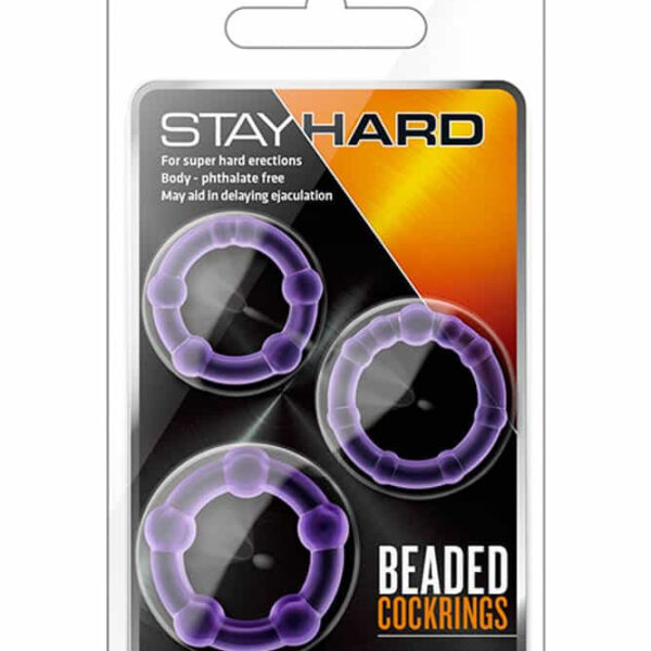 Stay Hard Beaded Cockrings Purple - Inele Penis