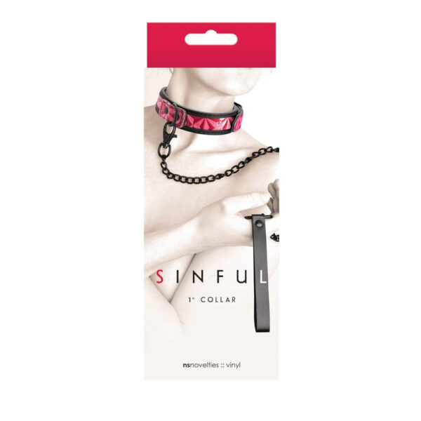 Sinful - 1'' Collar - Pink - Lese