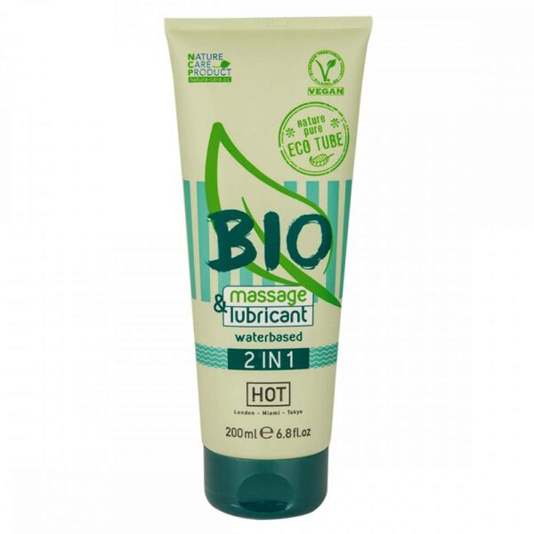 HOT BIO massage & lubricant waterbased 2 in 1 200 ml Exemple