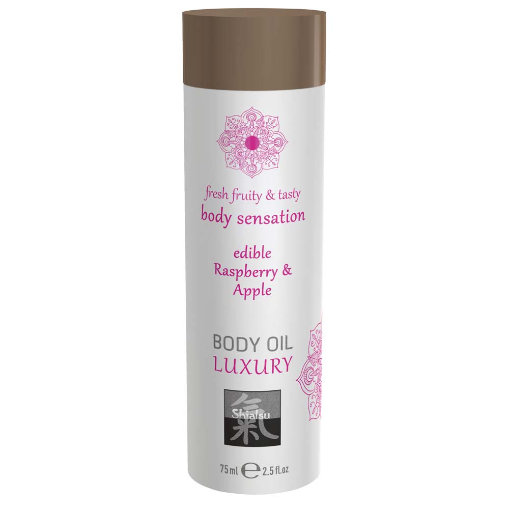 Luxury body oil edible - Raspberry & Apple 75ml Exemple