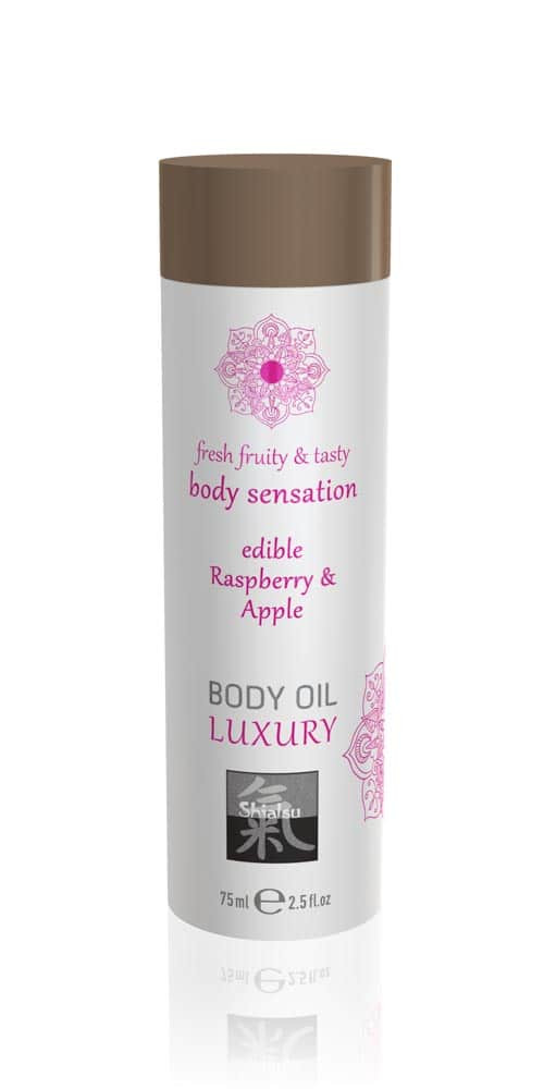 Luxury body oil edible - Raspberry & Apple 75ml - Lumanari Si Uleiuri Masaj