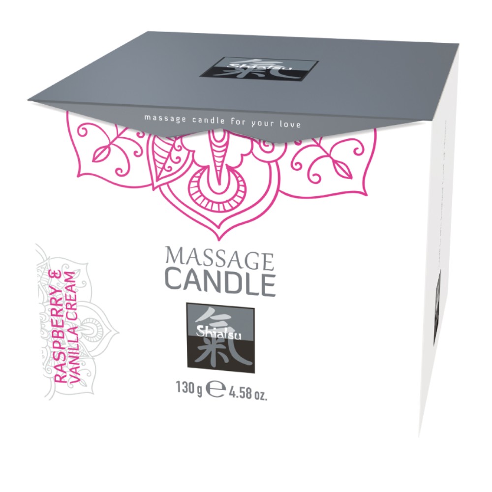 Massage Candle - Raspberry & Vanilla Cream 130 g Exemple