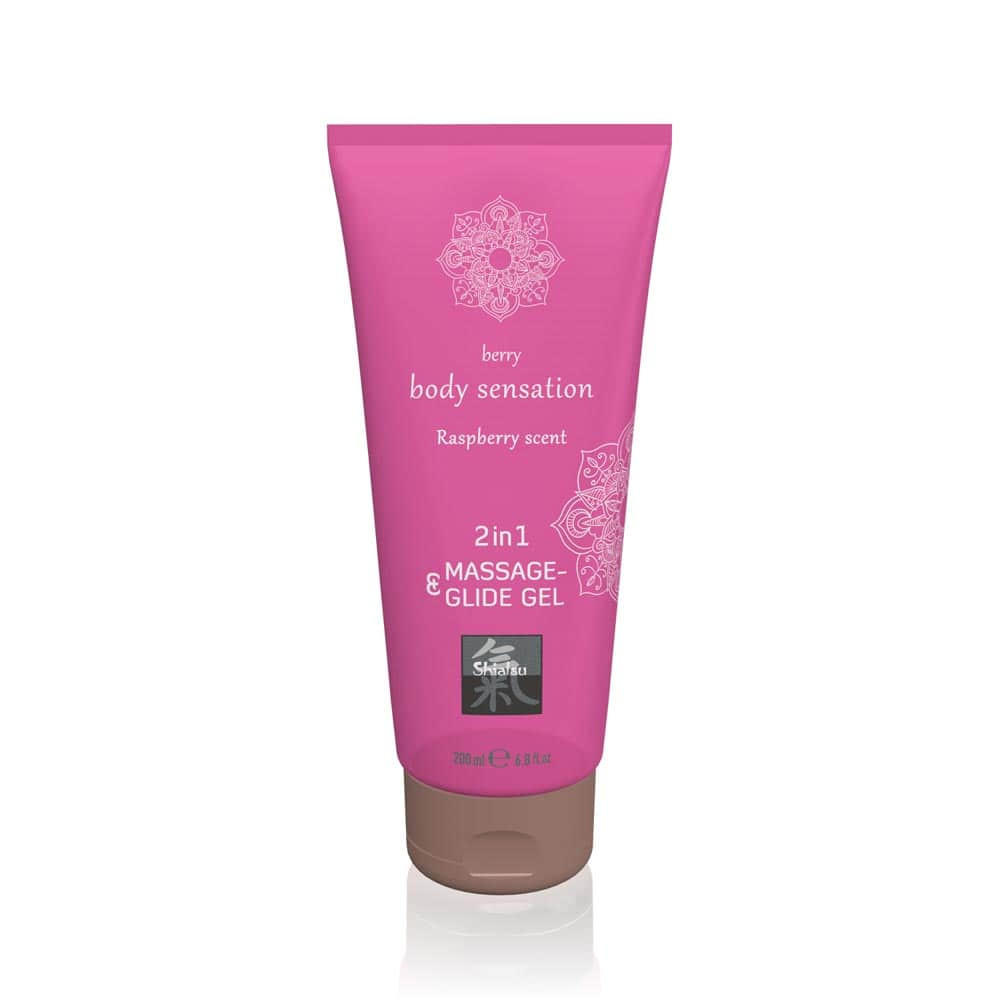 Massage- & Glide Gel 2 in 1 - Raspberry scent 200ml Exemple