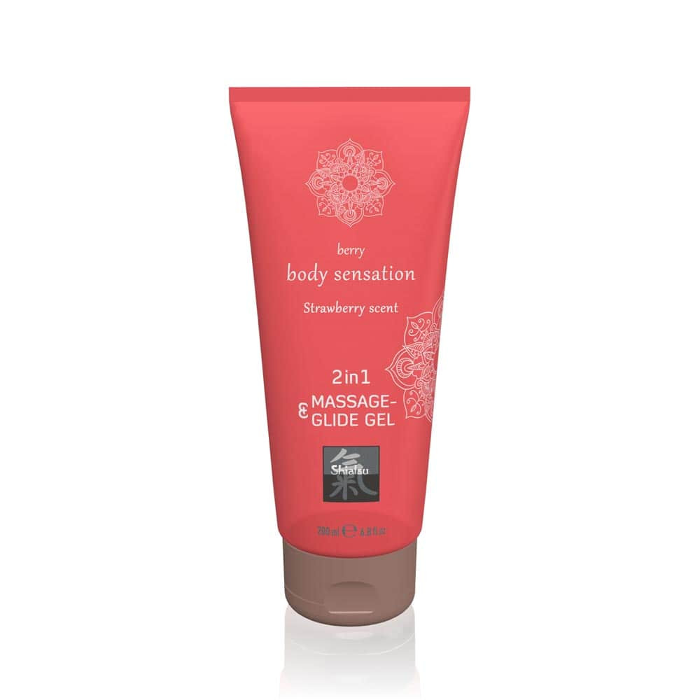 Massage- & Glide Gel 2 in 1 - Strawberry scent 200ml Exemple