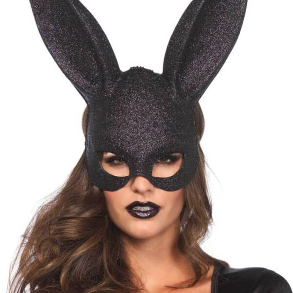 Glitter Masquerade Rabbit Mask Black - Masti
