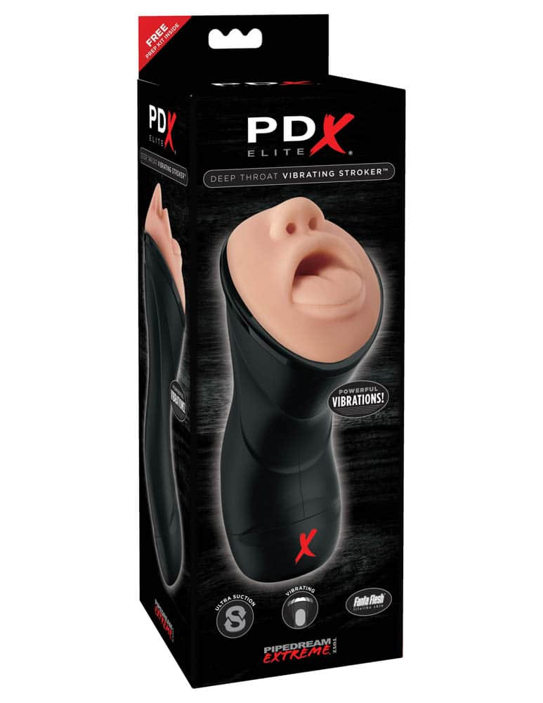 Masturbator Cu Vibrații PDX Elite Deep Throat Vibrating Stroker