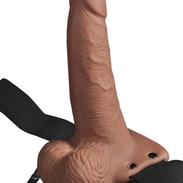 Fetish Fantasy 6 inch Hollow Rechargeable Strap-On Tan - Strap On
