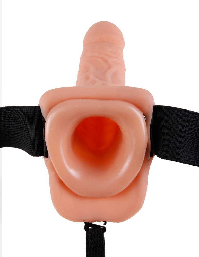 Strap On Cu Testicule Fetish Fantasy Series Hollow Strap-on with balls 7 inch Flesh