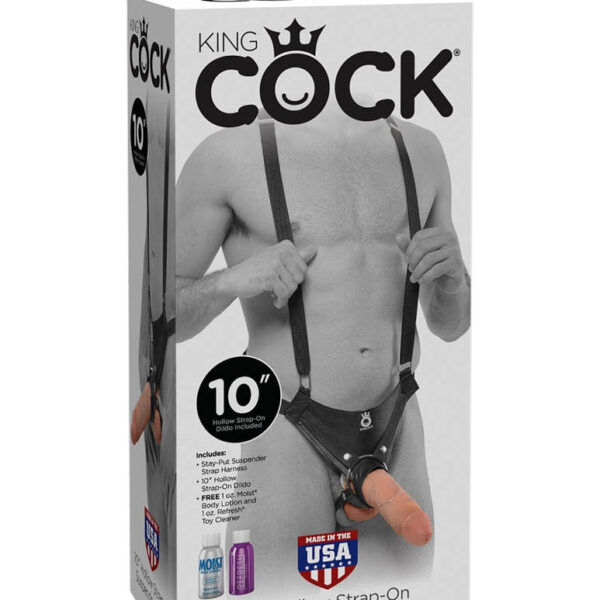King Cock Hollow Strap-on Suspender System 10 inch Flesh - Strap On