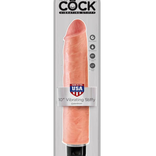 King Cock 10 inch Vibrating Stiffy Flesh - Vibratoare Realistice