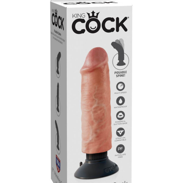 King Cock  6" Vibrating Cock Flesh Exemple