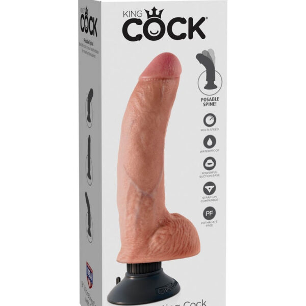 King Cock 9 inch Vibrating Cock With BallsÂ  Flesh Exemple