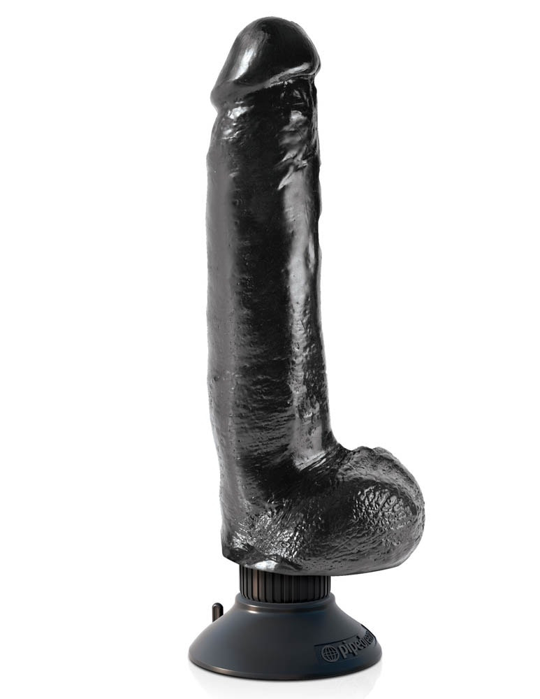 King Cock 9 inch Vibrating Cock with BallsÂ Black Exemple