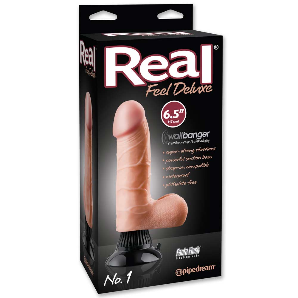 Real Feel Deluxe 1 Flesh Vibrator Cu Ventuza Culoare Flesh